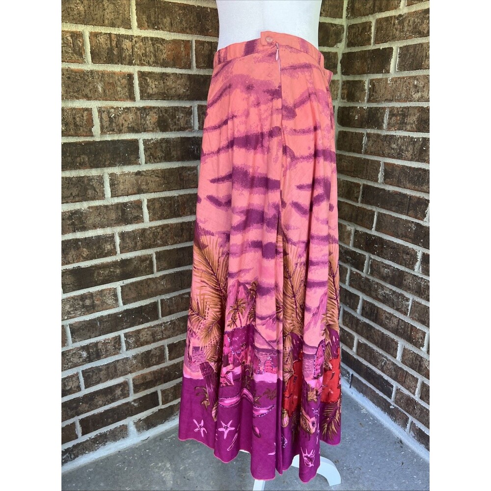 Miss Anastasia Hawaiian Village Print Maxi Skirt Pink Medium Sequins Beading NWT - Picture 5 of 16